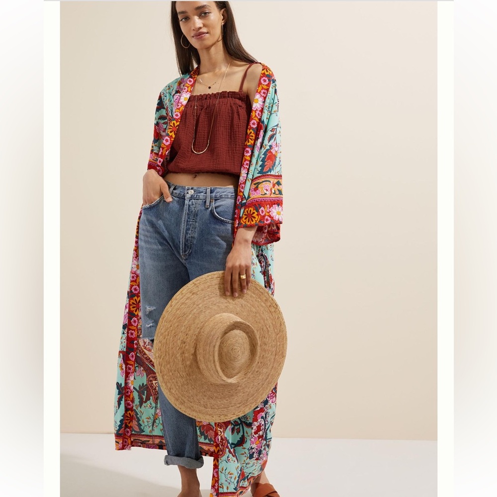 Anthropologie Multicolor Floral Kimono - Picture 5 of 14